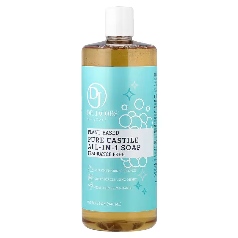DR JACOBS Naturals Plant-Based Pure Castile All-in-1 Soap