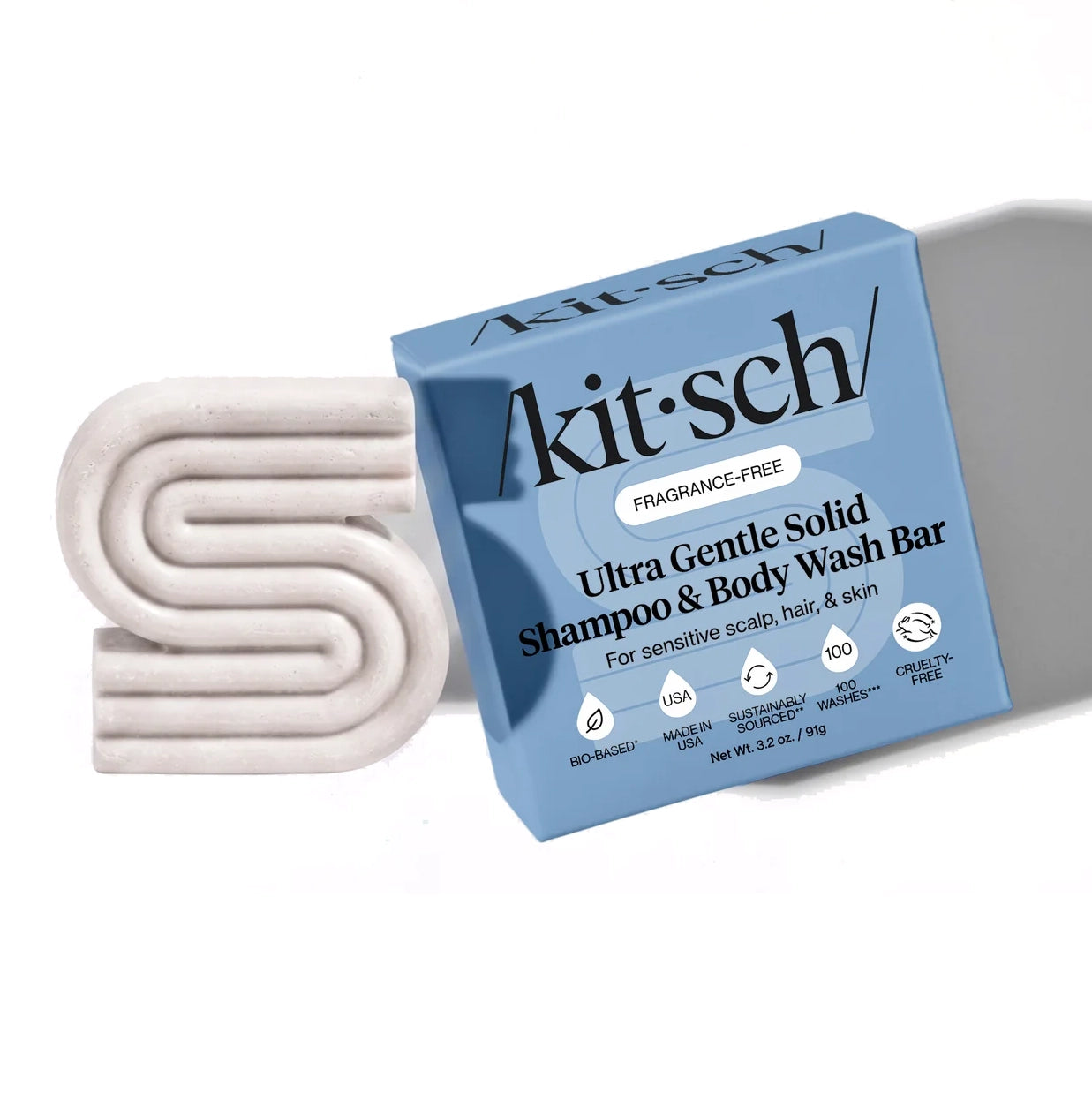 KITSCH Ultra Sensitive Shampoo & Body Wash Bar Fragrance Free