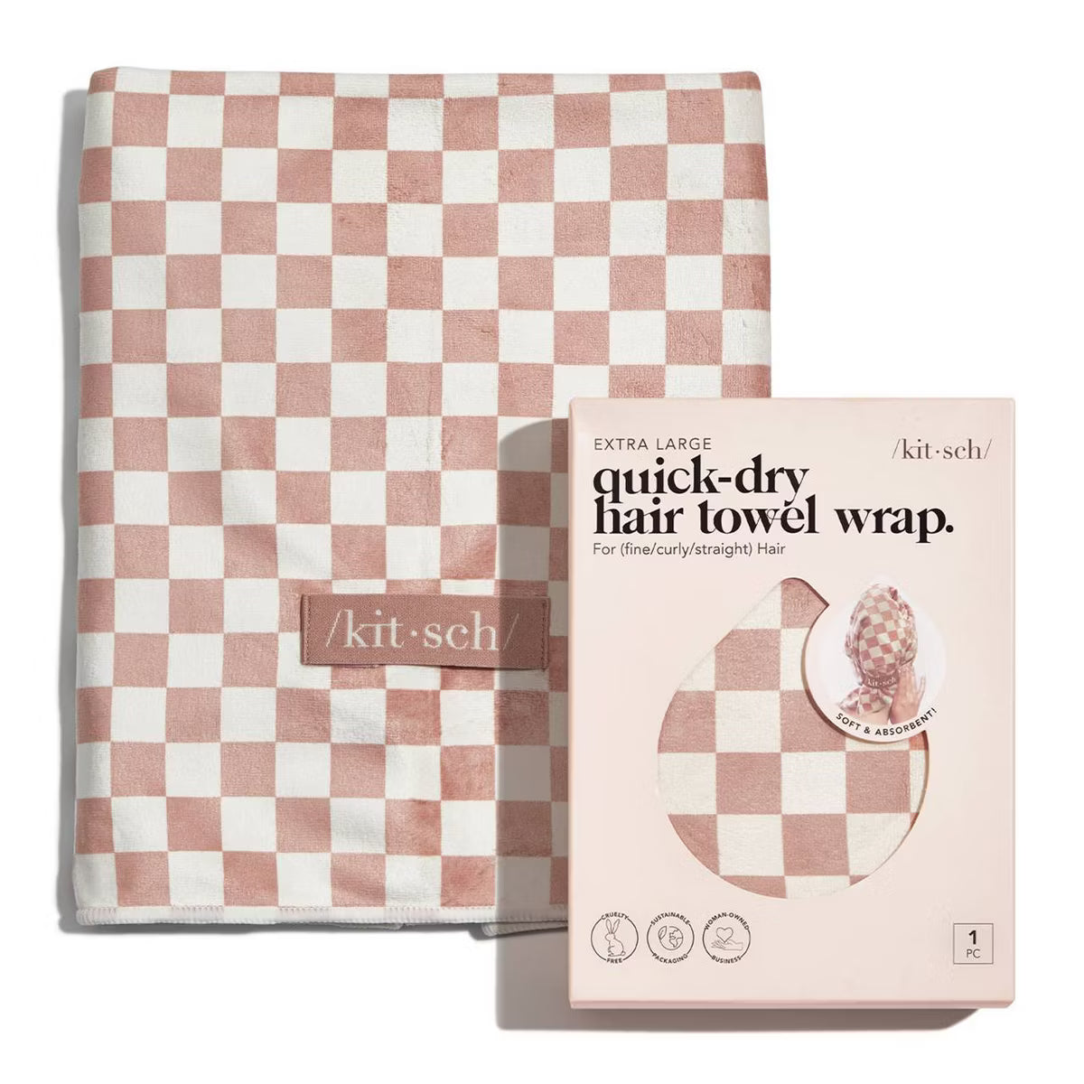 KITSCH Extra Large Quick-Dry Hair Towel Wrap