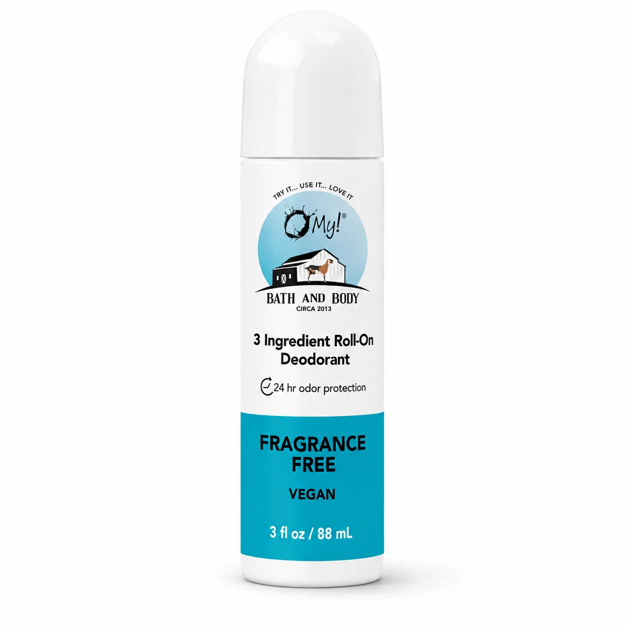O My! 3 Ingredient Vegan Roll-On Deoderant—Frangrance Free